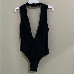 Black choker bodysuit